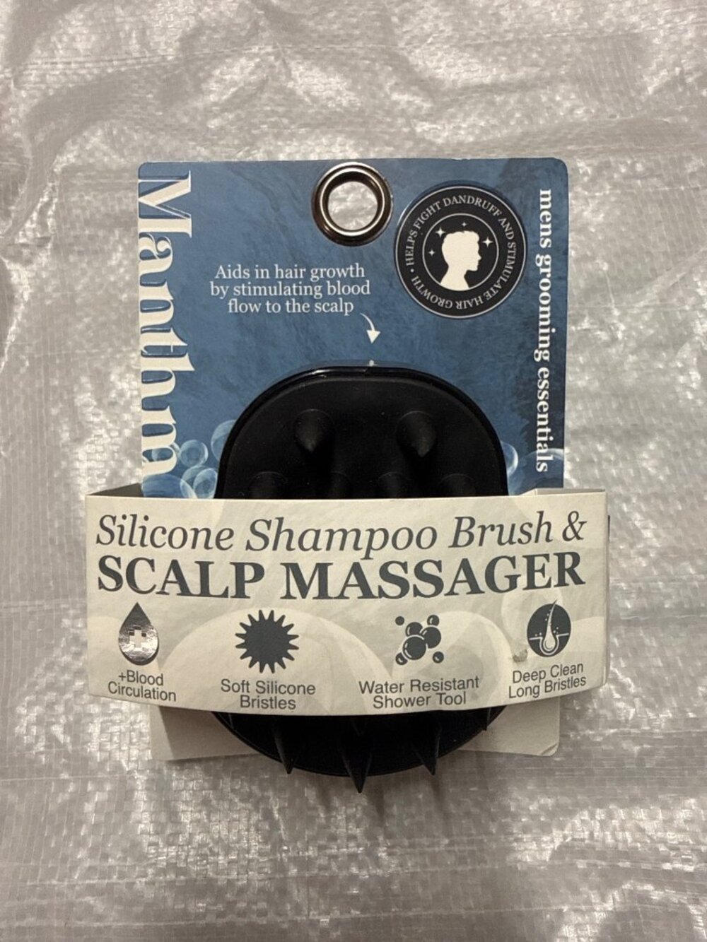 Silicone Shampoo Brush for Men – Manthm Scalp Massager – New in Package